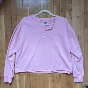 Aerie cropped Henley sweatshirt